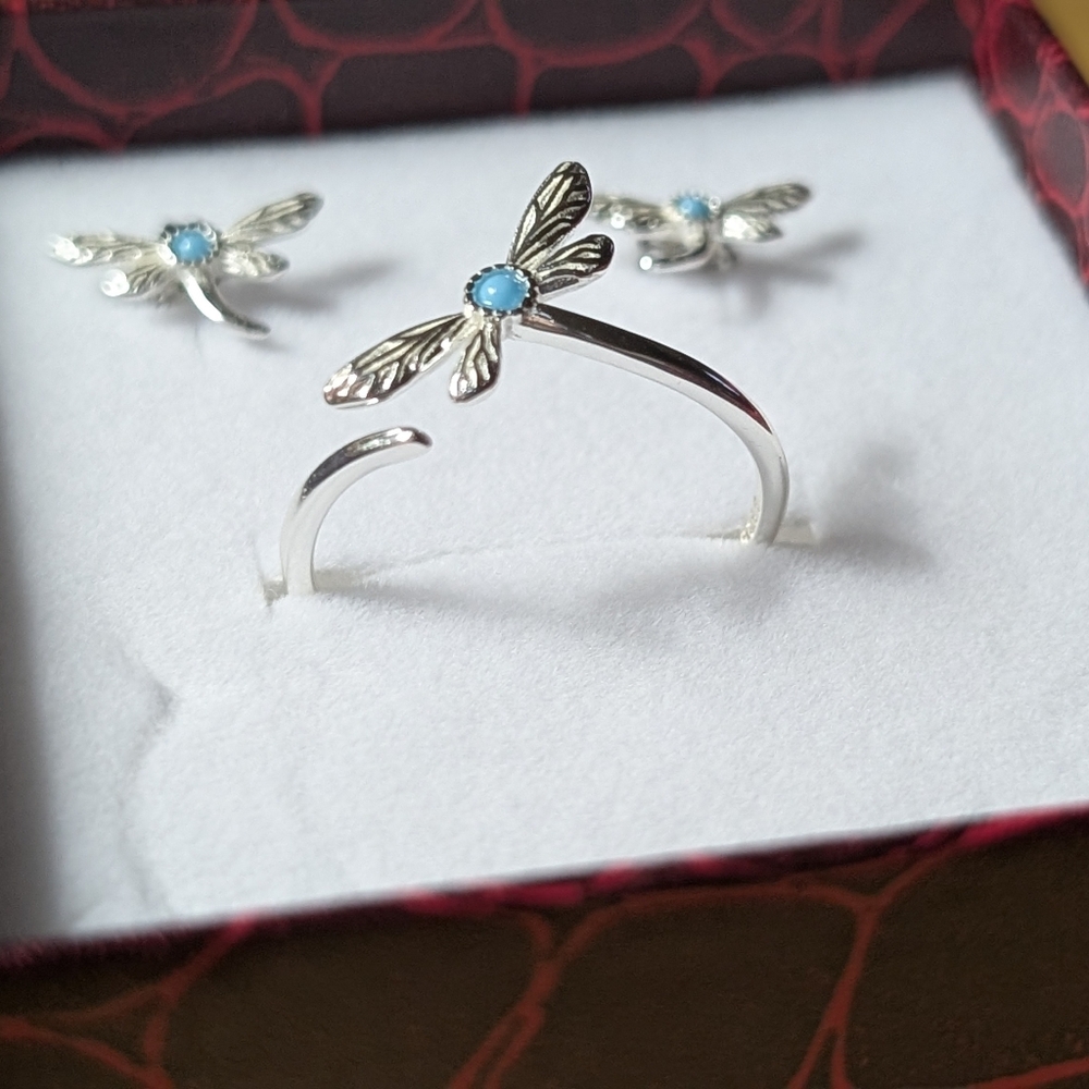 🚫Last One🚫Sterling Silver Dragonfly Jewelry Set